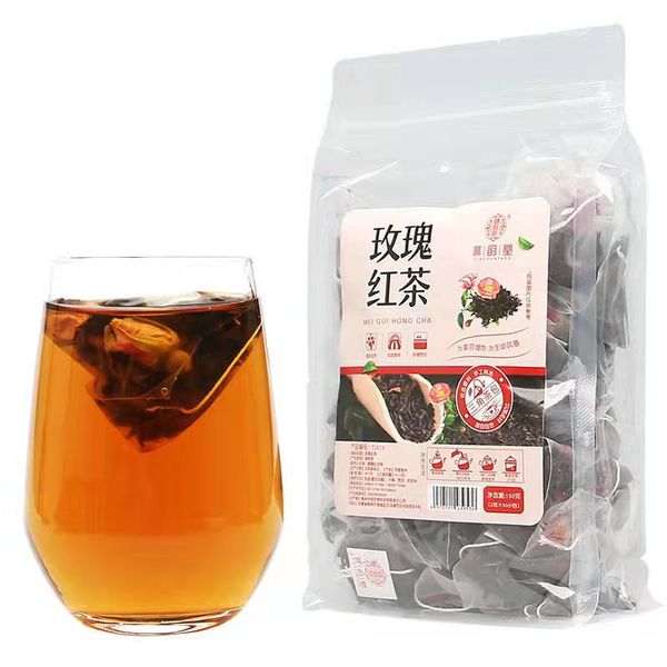 

rose black tea health beauty anti-aging tea triangle pack 150g/50 bags