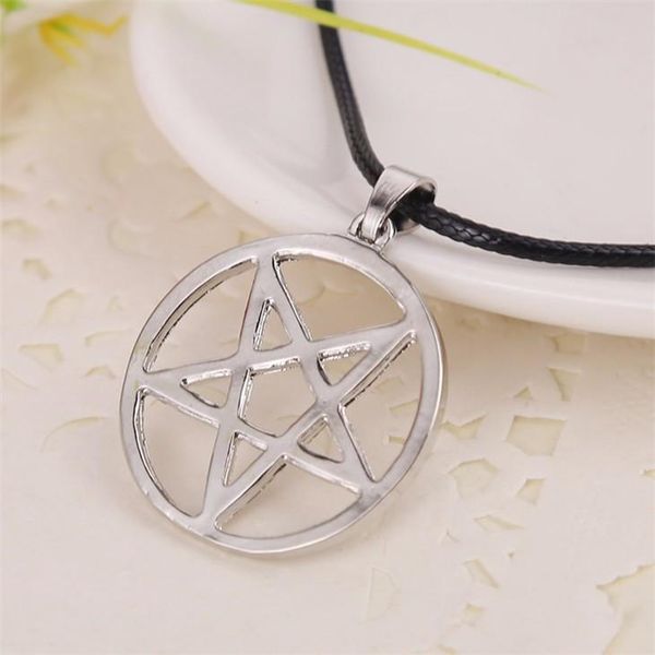 

chokers neo- gothic pentacle neacklace witch dark metal pentagram shape cool necklace, Golden;silver