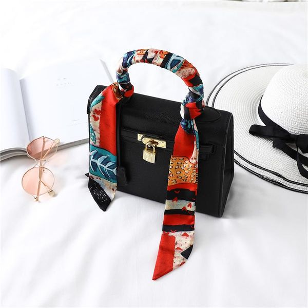

luxury snake print women silk scarf narrow skinny neck hair band lady hand bag wraps ribbon scarves 2020 fashion cap tie jllhro carshop2006, Blue;gray