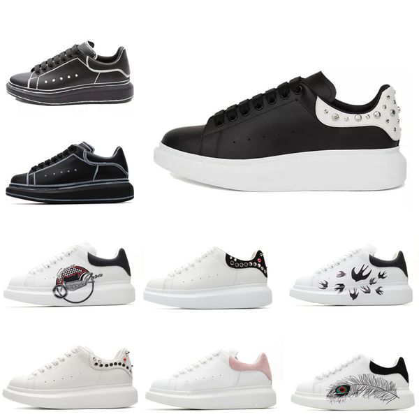 

2020 comfort casual shoes men sport scarpe chaussures studded spike rivet scrawl doodle designer 3m reflective women oversized sne s8pf#, Black