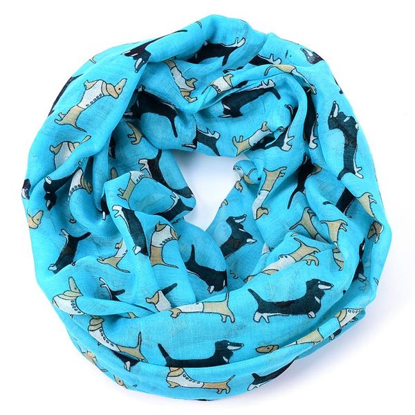 

scarves dachshund infinity scarf lot foulard women sausage dog bufandas mujer echarpes foulards femme winter takca loop scarfs 2021, Blue;gray