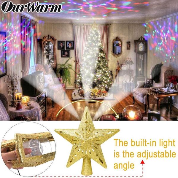 

christmas decorations ourwarm tree er glitter lighted star with adjustable rotating magic projector decoration