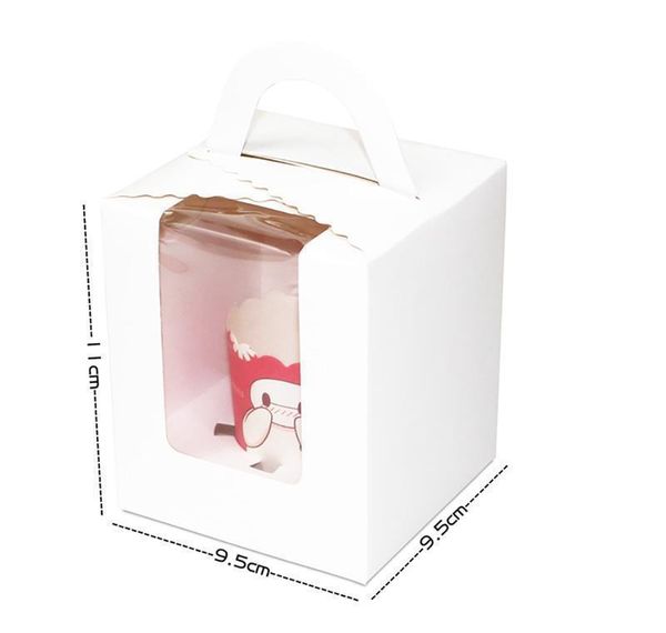 

одиночные коробки кекс с четкой ручкой window portable macaron box mousse cake закусочные коробки бумаги пакет коробка sqcrzm ppshop01