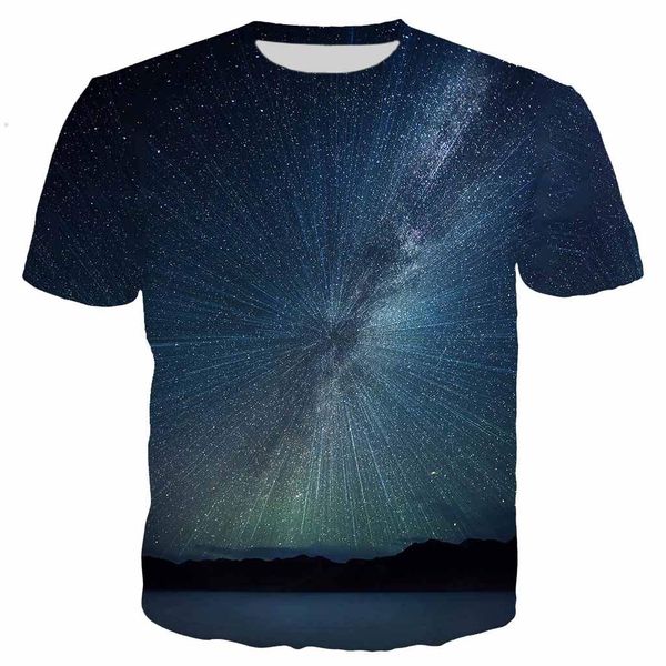 

new cool stary night sky galaxy 3d print shirts humor hippie graphic men clothing