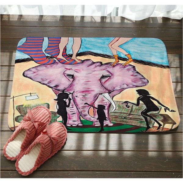 

коврики для печати слона коврик коврик коврик открытый кухонные коврики коврик для семейного водопоглощения ванная комната индия стиль doorm