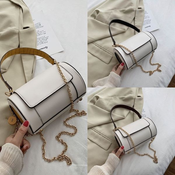 

lvxpu minority pillow hand personalized cylinder chain strap women's 2019 new boston single shoulder postman hand bag bagmessenger gkwg
