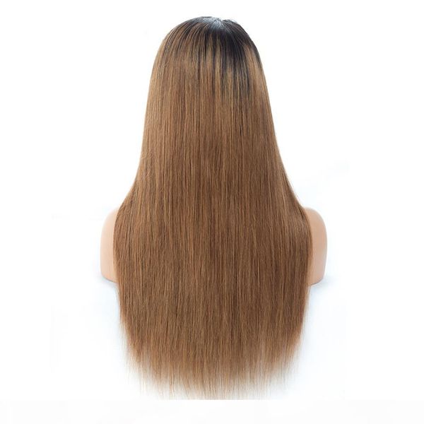 

glueless lace front human hair wigs pre plucked with baby hair brazilian silky straight lace wigs for women brazilian virgin hair wig, Black;brown