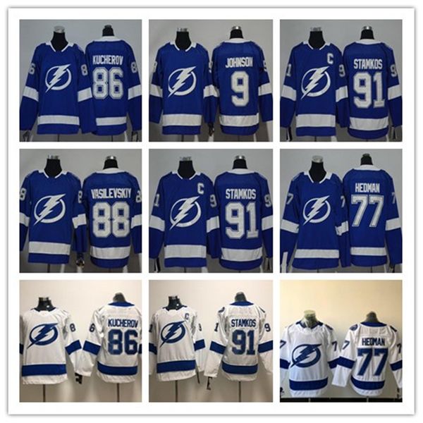 

tampa bay lightning jersey 27 ryan mcdonagh jersey 86 nikita kucherov 91 steven stamkos 9 tyler johnson hockey jerseys stitched mens, Black;red