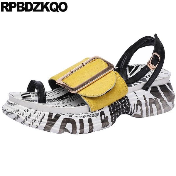 

red embellished yellow harajuku women wedge platform sandals low heel ankle strap flatform shoes toe ring pumps sneakers soft, Black