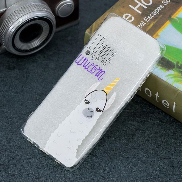 

alpaca pattern transparent tpu protective case for galaxy s10 plus