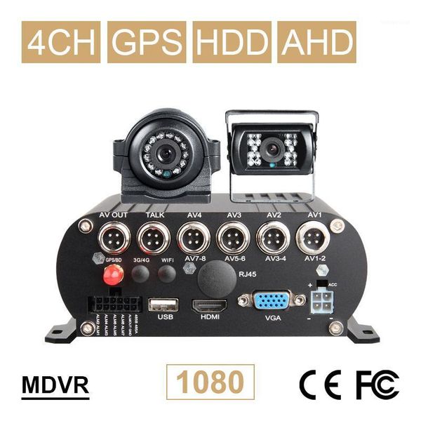 

2 waterproof metal 2.0mp ahd camera +gps hard disk hdd 4ch video playback record gps track vechile mobile dvr kits1