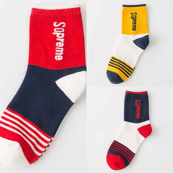 

autumn and winter new men's sports fashionable style medium tube color matching medium socks and socksletter men's socks npiy5, Black