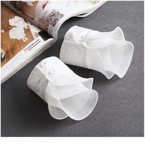 

elegant ruffle lace fake collar chiffon white detachable collar fake women vintage stand ladies false blouse collar ha qylfqi