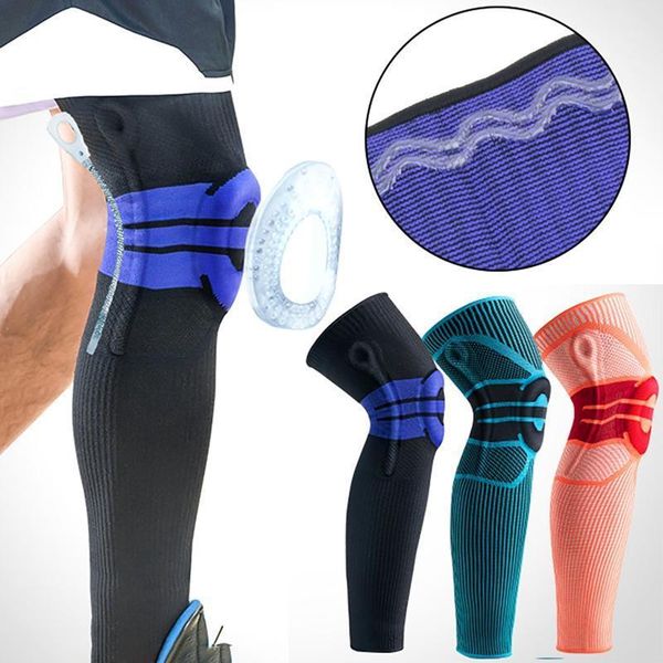 

calf compression knee support pad sleeve professional honeycomb crashproof basketball brace elastic knee protectors1, Black;gray