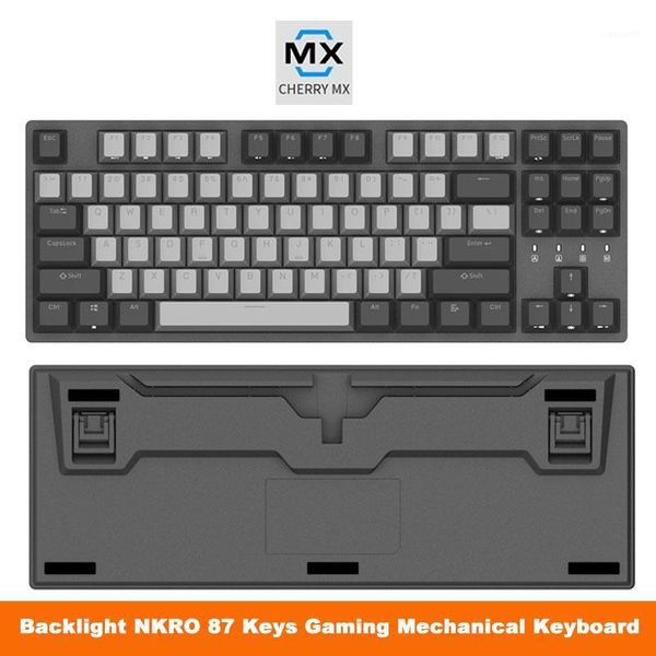 

keyboards backlight nkro 87 keys gaming mechanical keyboard blue red switch cherry mx switches type c usb pbt keycaps wired game keyboard1