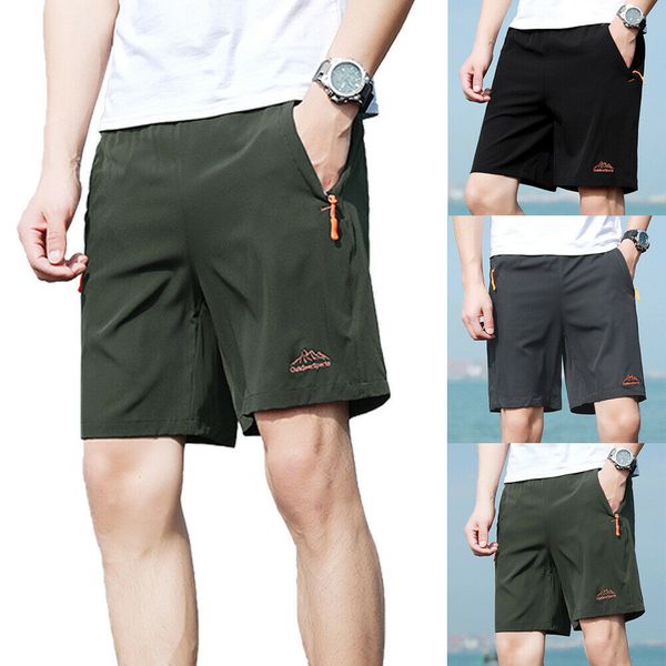 

men's casual short with pockets gym fitness jogging running sports wear shorts, White;black