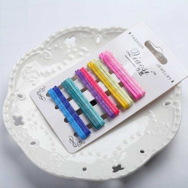 

20pcs 5.5cm заколка для дам девушки основной стиль декоративные шпилька цветные hairgrips заколка с золотой порошок моды зажим jllpfl, Black;brown