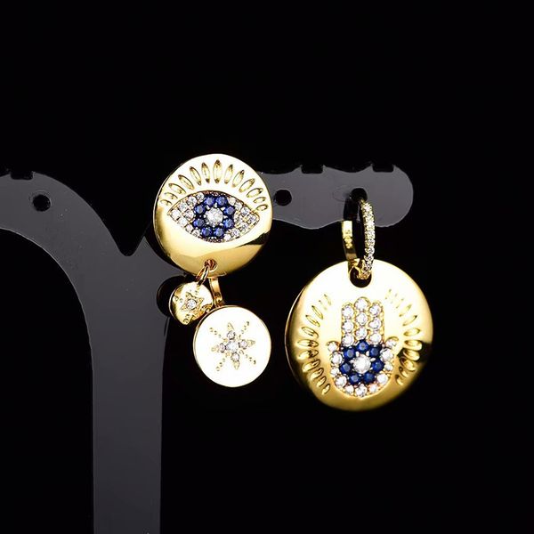 

2020new trendy yellow gold plated cz angle eye earrings for girls women for party wedding nice gift, Golden;silver
