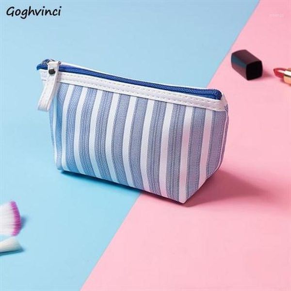 

cosmetic bags & cases bag multi-function beauty makeup organizer zipper portable travel toiletries waterproof pouch girls striped1