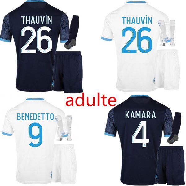 

2020 marseille soccer jerseys kit+socks 20 21 olympique om maillot de foot benedetto payet thauvin 2020 football shirt radonjic germain, Black