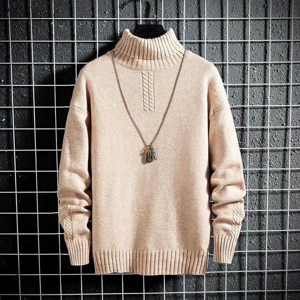

men's sweaters men pullovers sweater plus size 3xl solid turtleneck trendy retro males leisure chic soft warm knitted all-match slim fa, White;black