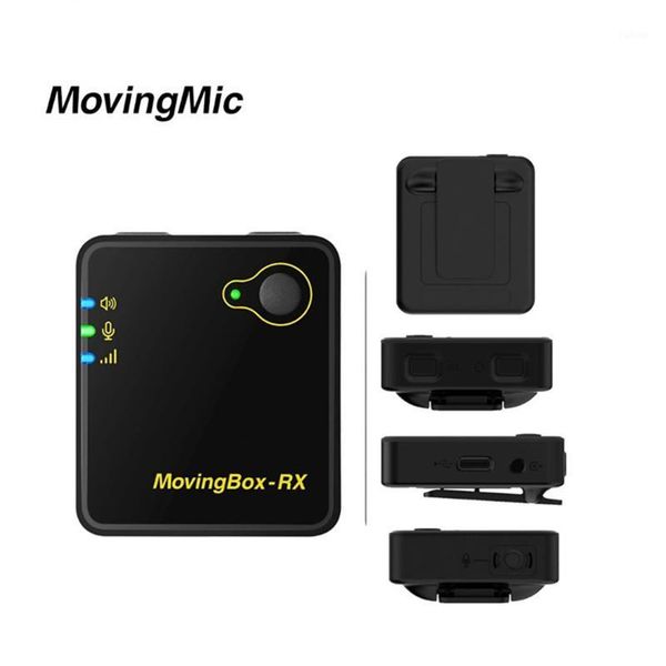 

movingmic wireless microphone 2 channels 2.4g frequency transmisson mini microphone for youtube interview movingbox1