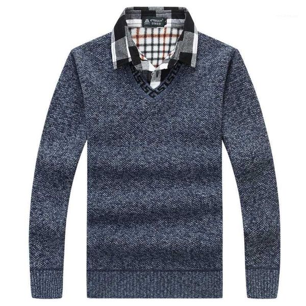 

qimage 2020 v-neck sweaters for men computer knitted fashion male pullovers sweater casual sweater men clothing1, White;black