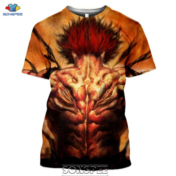 

box anime baki the grappler 3d print shirts hippie anime horror men clothing