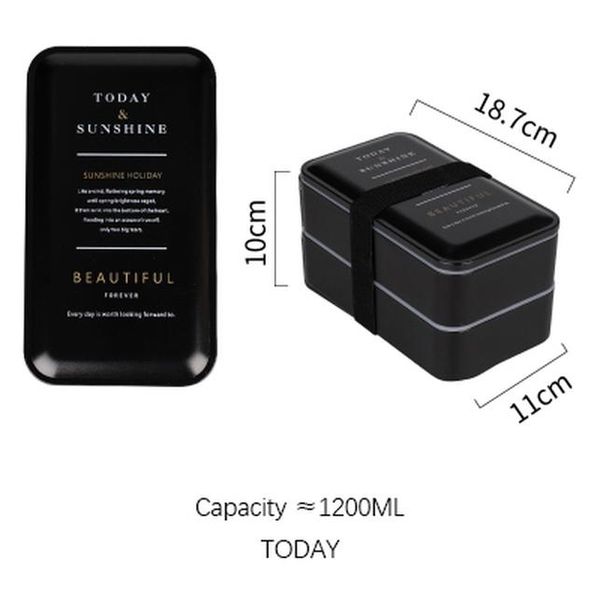 

1200ml lunch box double layer portable bento box food container with compartments picnic school leakproof microwavable bpa bbygsu