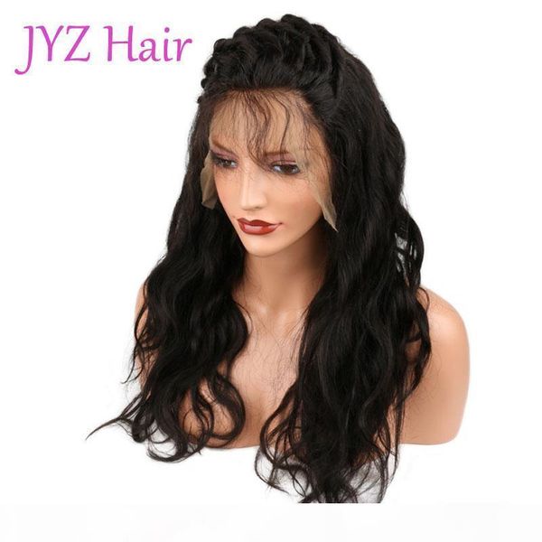 

glueless full lace wig brazilian malaysian lace front wig body wave virgin human hair lace wigs with fast shipping, Black;brown