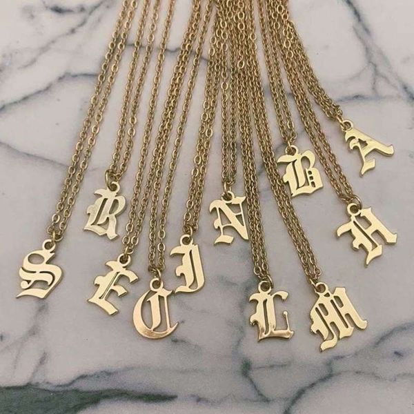 

simple new fashion english letter pendant fashion women's necklace straight neck chain, Silver