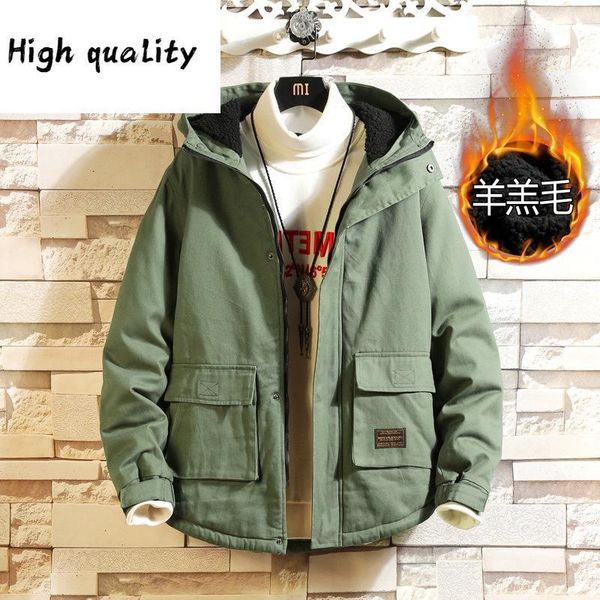 

new 2020 parka winter jacket men plus size hooded coat casual warm cotton coat jacket parka hombre 5xl1, Black