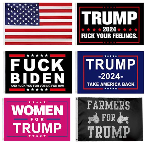 Trump Pink 2024 Flagge F Bidingen Flaggen 3x5 ft machen Amerika toll wieder um den Rand mit zwei Messingknopflöchern Trump für Frauen - 4 Muster) HH21-379