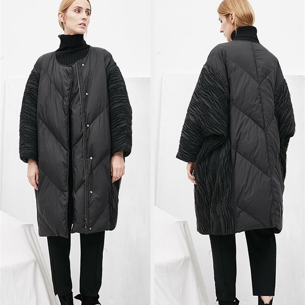 

down jacket women's winter fashion black bat sleeves long clothes 201103
