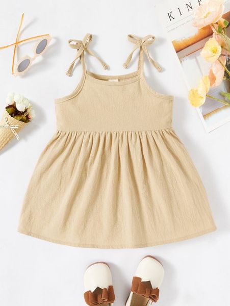 

baby tie shoulder cami dress she, Red;yellow