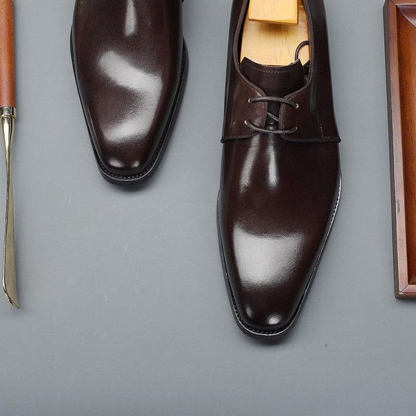 

dress shoes source factory] 2021 men's business formal leather debbie large size 48, Black
