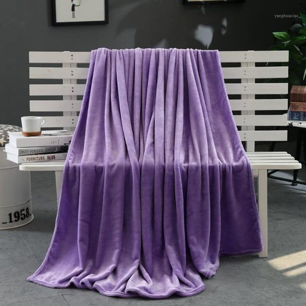 

blankets home bedding plush blanket solid color soft warm flannel sleep flat blankets1
