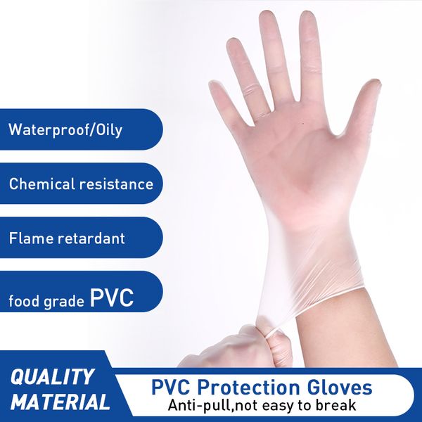 

transparent 100pcs kitchen disposable dishwash vinyl garden industrial latex household pvc gloves