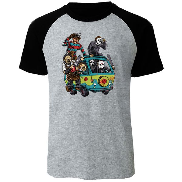 

sport 2019 summer raglan short sleeve men t shirt maniac park horror movie theme park jason clown saw halloween funny tee shirt