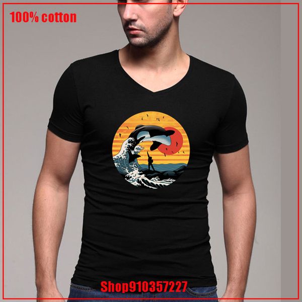

new coming vintage team printed tees the great killer whale wave cozy and breathable young man blouse sport sweatshirt hoodie t shirt