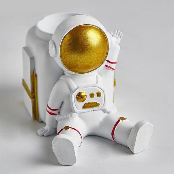 

nordic resin spaceman shaped flower pot statue sculptures figure plant dried flowers pot crafts living room decoration