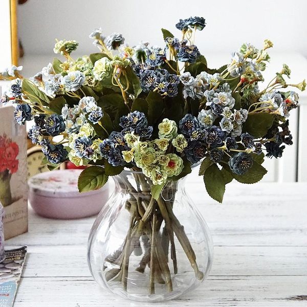 

artificial mini rose flower branch flores artificiales diy wedding home garden fall decorations handmake fake flowers roses1