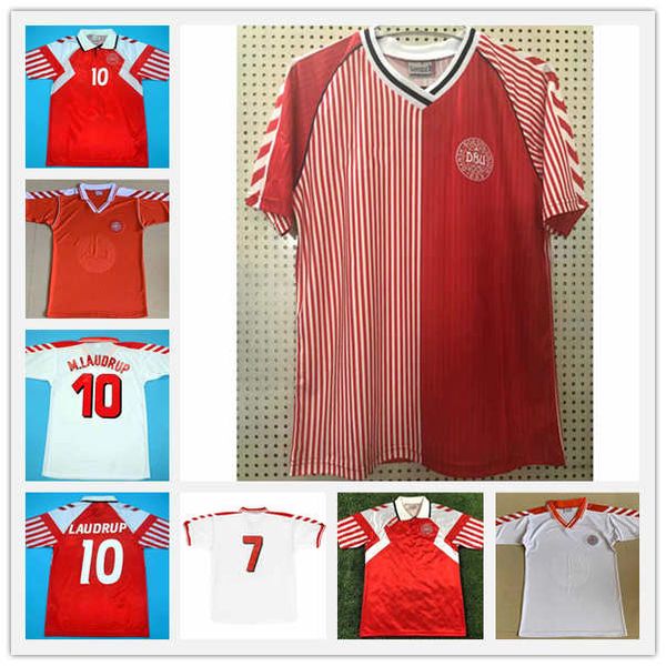 

1992 1998 denmark retro home 92 98 euro danish home final classic lauder povlsen jersey 92 98denmark retro men's soccer jersey m. laudr, Black;yellow