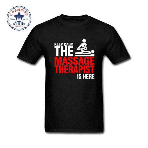 

sport selling funny keep calm the massage therapist is here funny cotton t shirt for men