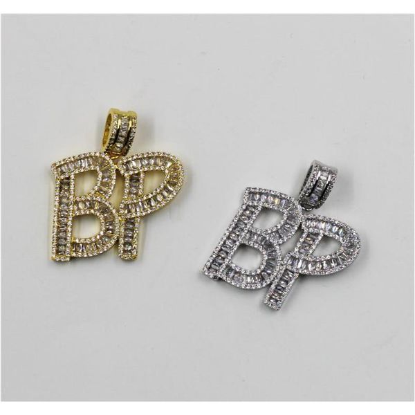 

new style custom letter name necklace pendant iced out baguette initials letters charm nec wmtrvw new_dhbest, Silver