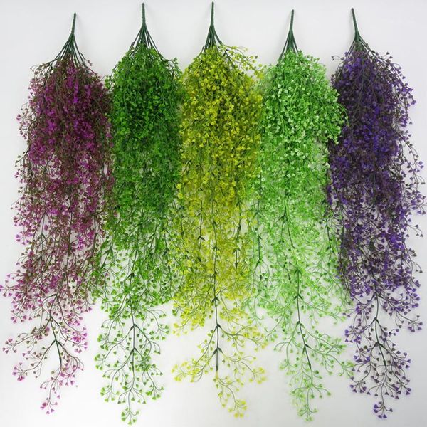 

113cm artificial flower vine wall hanging garland home garden wedding decoration simulation of the golden bell green plant1