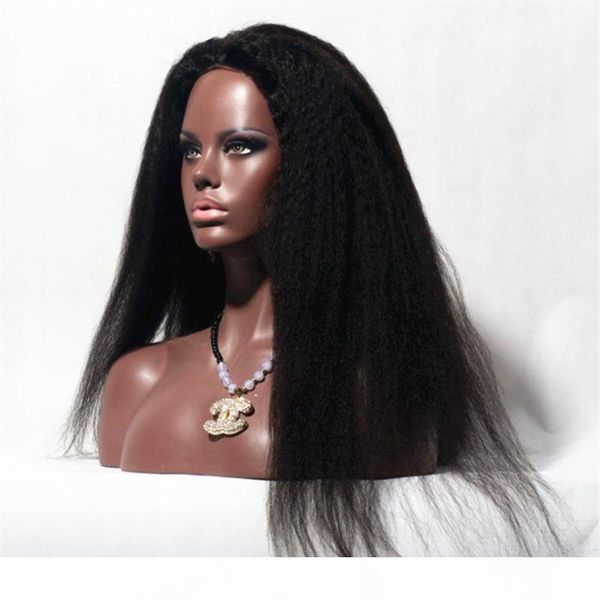 

burmese brazilian peruvian lace front human hair wigs kinky straight lace wig glueless full lace human hair wigs for black women, Black;brown