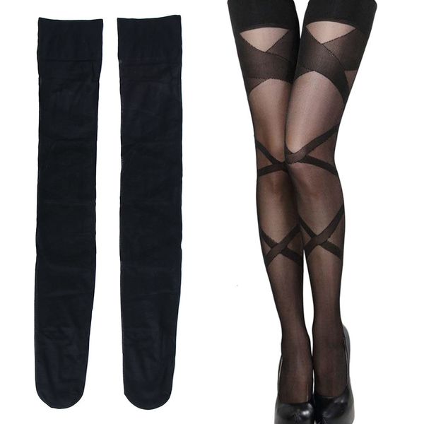 

women's high lace stay up thigh-highs stripes nightclub medias de mujer stockings female erotic, Black;white