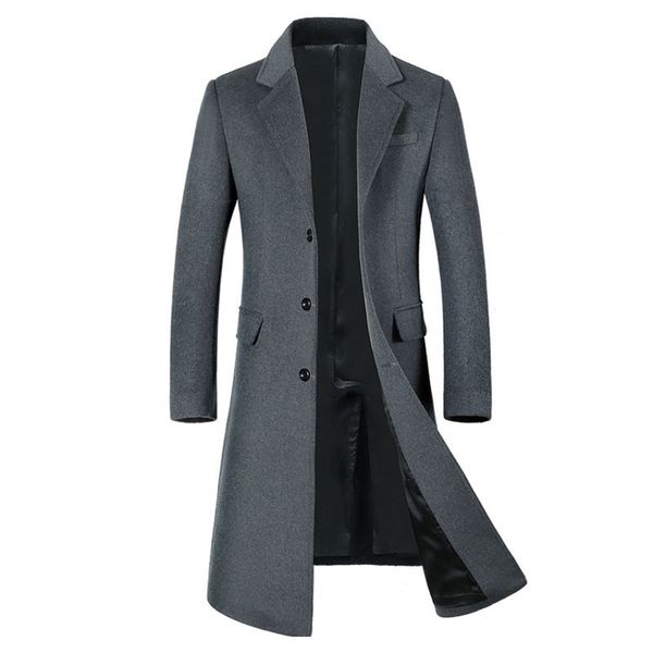 Cappotto lungo di lana da uomo di alta qualità addensare cappotto di trincea da uomo Moda cappotto di lana da uomo lungo giacca invernale cappotti casual intelligenti LJ201106