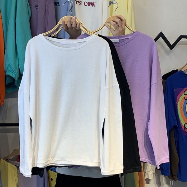 

s92dd women's wear fall 2020 new round neck loose jk ea4iv sweatersweater sweater women show thin korean long sleeve coat coat fashion, White